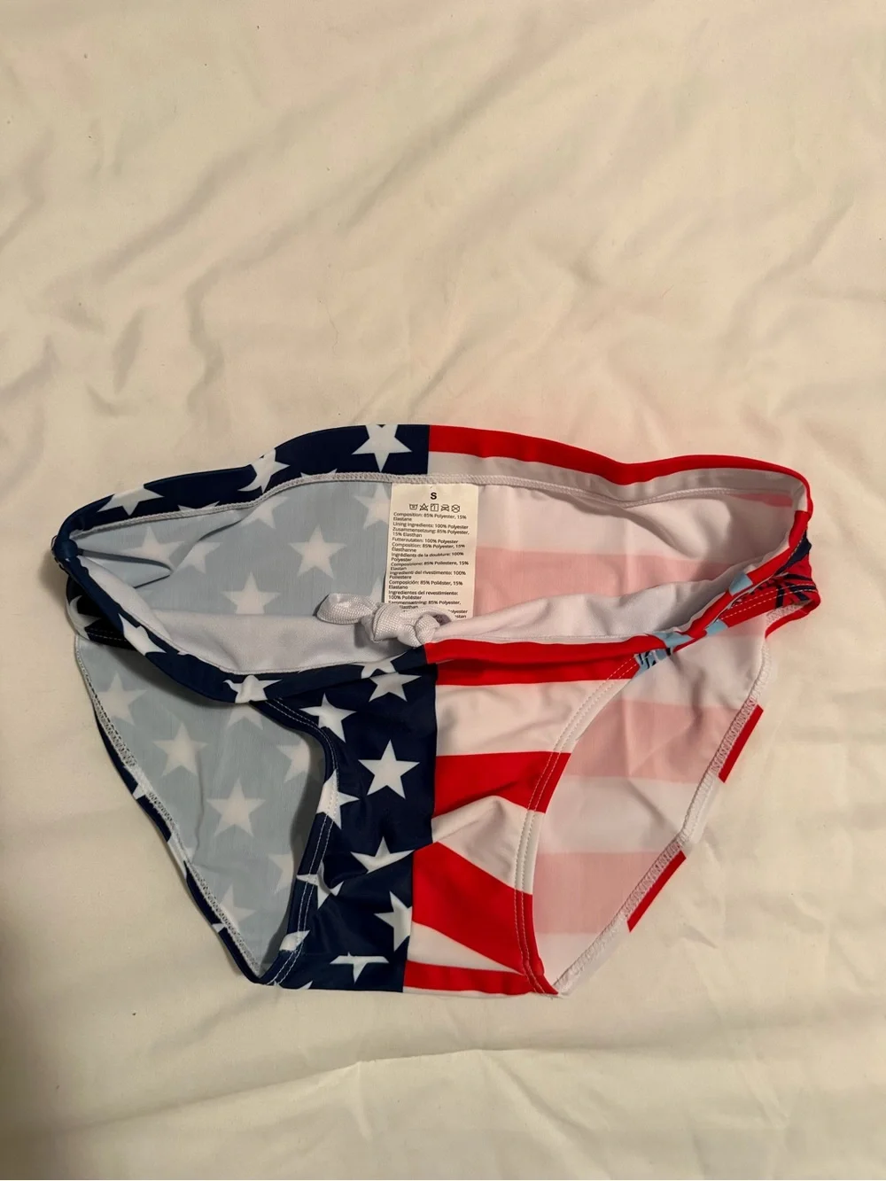 Men’s 30-34” Patriotic American Flag Speedo Swim Briefs - Red, White & Blue